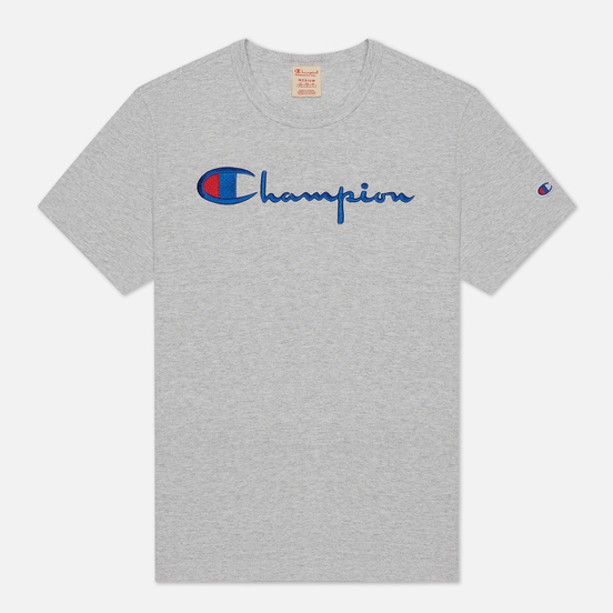 Женская футболка Champion Reverse Weave Script Logo Crew Neck Light Grey