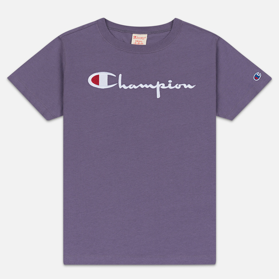 Женская футболка Champion Reverse Weave Script Logo Crew Neck Mulled Grape