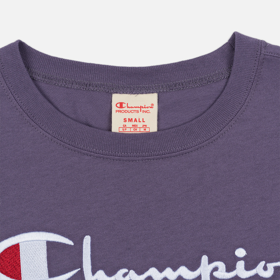 Женская футболка Champion Reverse Weave Script Logo Crew Neck Mulled Grape