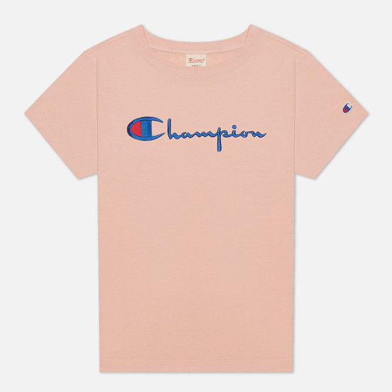 Женская футболка Champion Reverse Weave Script Logo Crew Neck Peach