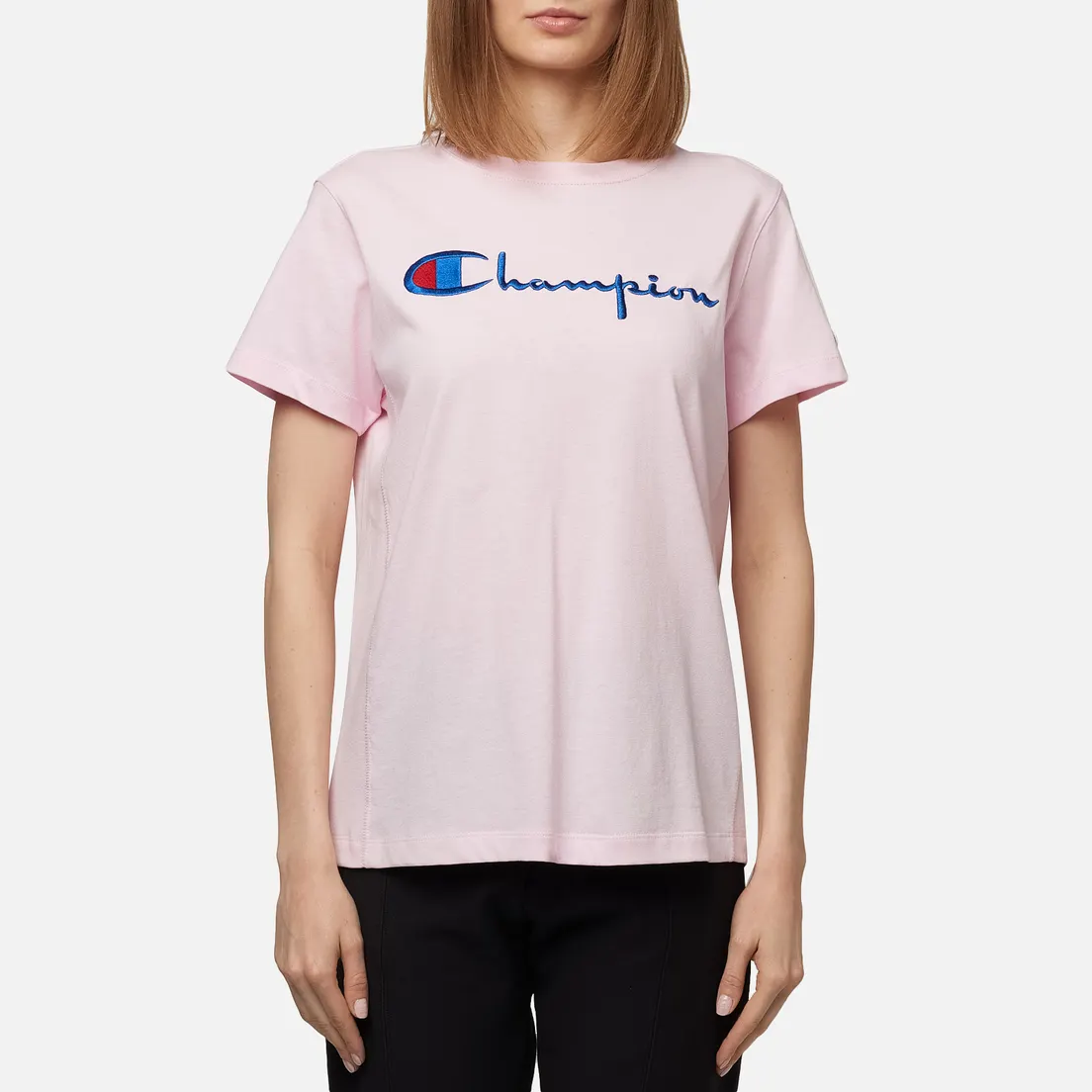 Champion Reverse Weave Женская футболка Script Logo Crew Neck