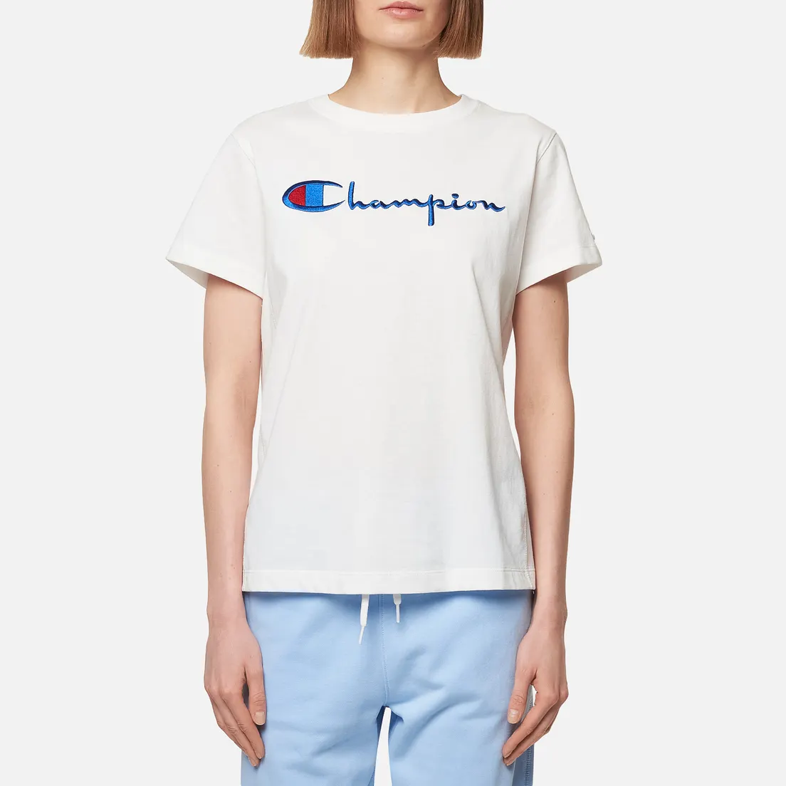 Champion Reverse Weave Женская футболка Script Logo Crew Neck