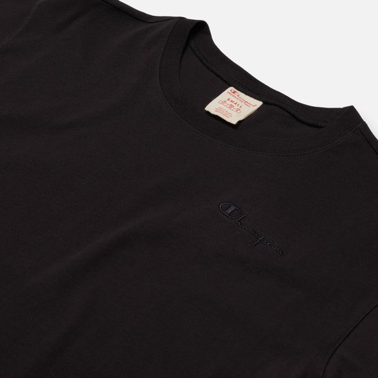 Женская футболка Champion Reverse Weave Script Logo Embroidery Maxi Black