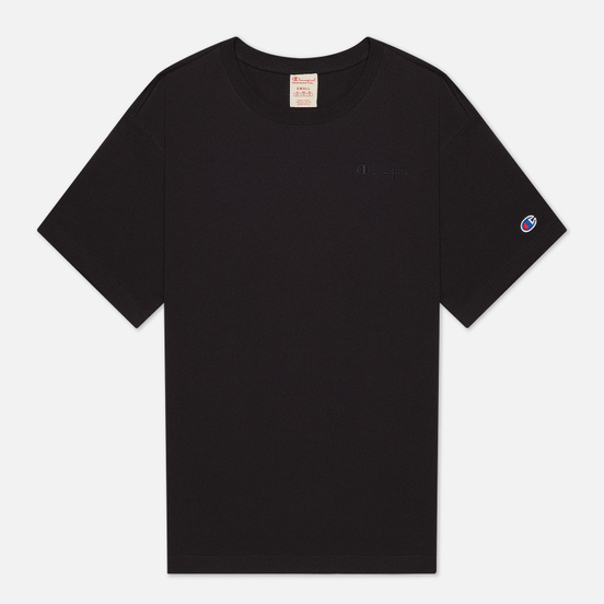 Женская футболка Champion Reverse Weave Script Logo Embroidery Maxi Black