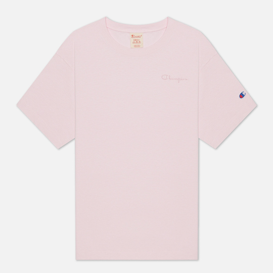 Женская футболка Champion Reverse Weave Script Logo Embroidery Maxi Pink