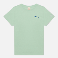 Женская футболка Champion Reverse Weave Small Script & Logo Sleeve Crew Neck Lime Green