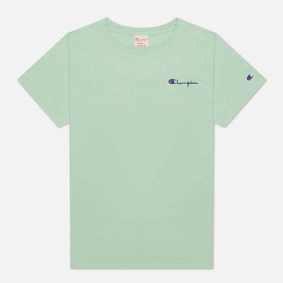 Женская футболка Champion Reverse Weave Small Script & Logo Sleeve Crew Neck Lime Green