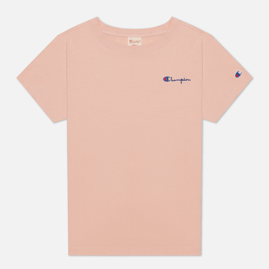 Женская футболка Champion Reverse Weave Small Script & Logo Sleeve Crew Neck Peach