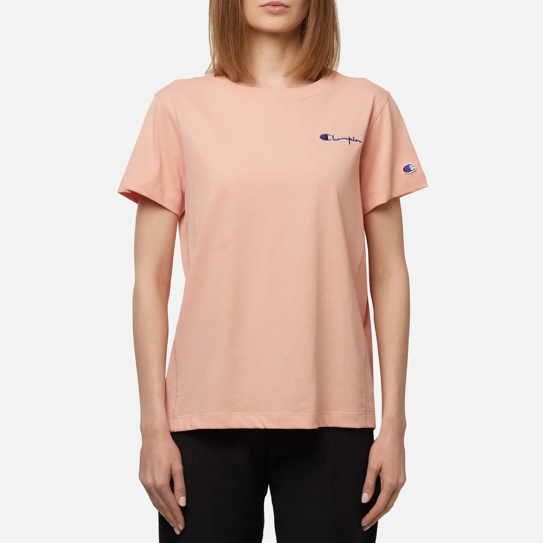 Champion Reverse Weave Женская футболка Small Script & Logo Sleeve Crew Neck