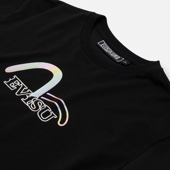 Женская футболка Evisu Evisukuro Seagull Crystal Branding Black