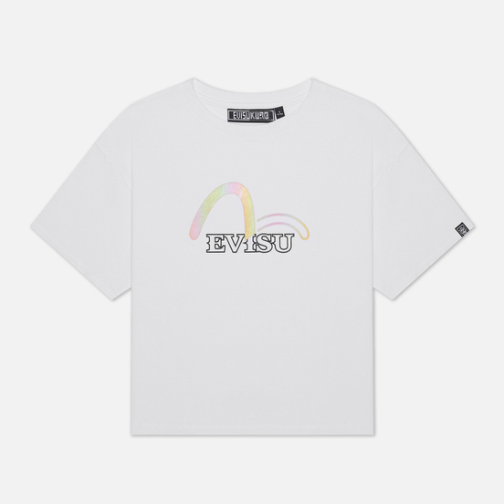 Женская футболка Evisu Evisukuro Seagull Crystal Branding White