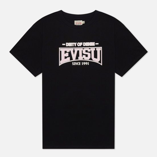 Женская футболка Evisu Heritage All Over Printed Boyfriend Black