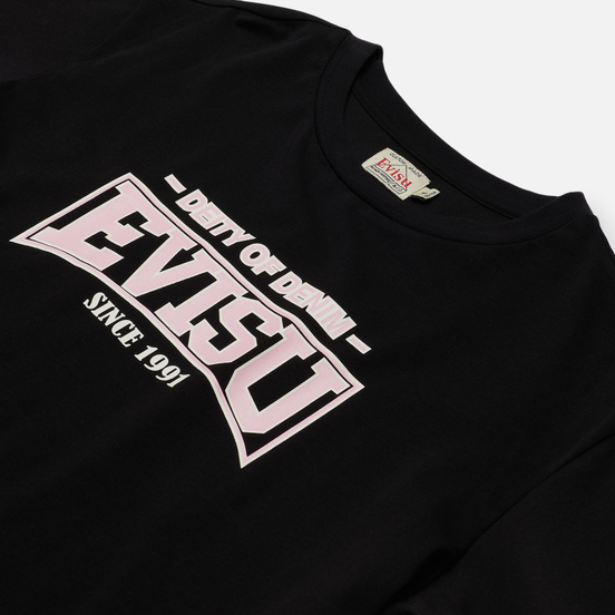 Женская футболка Evisu Heritage All Over Printed Boyfriend Black
