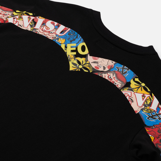 Женская футболка Evisu Heritage All Over Printed Boyfriend Black