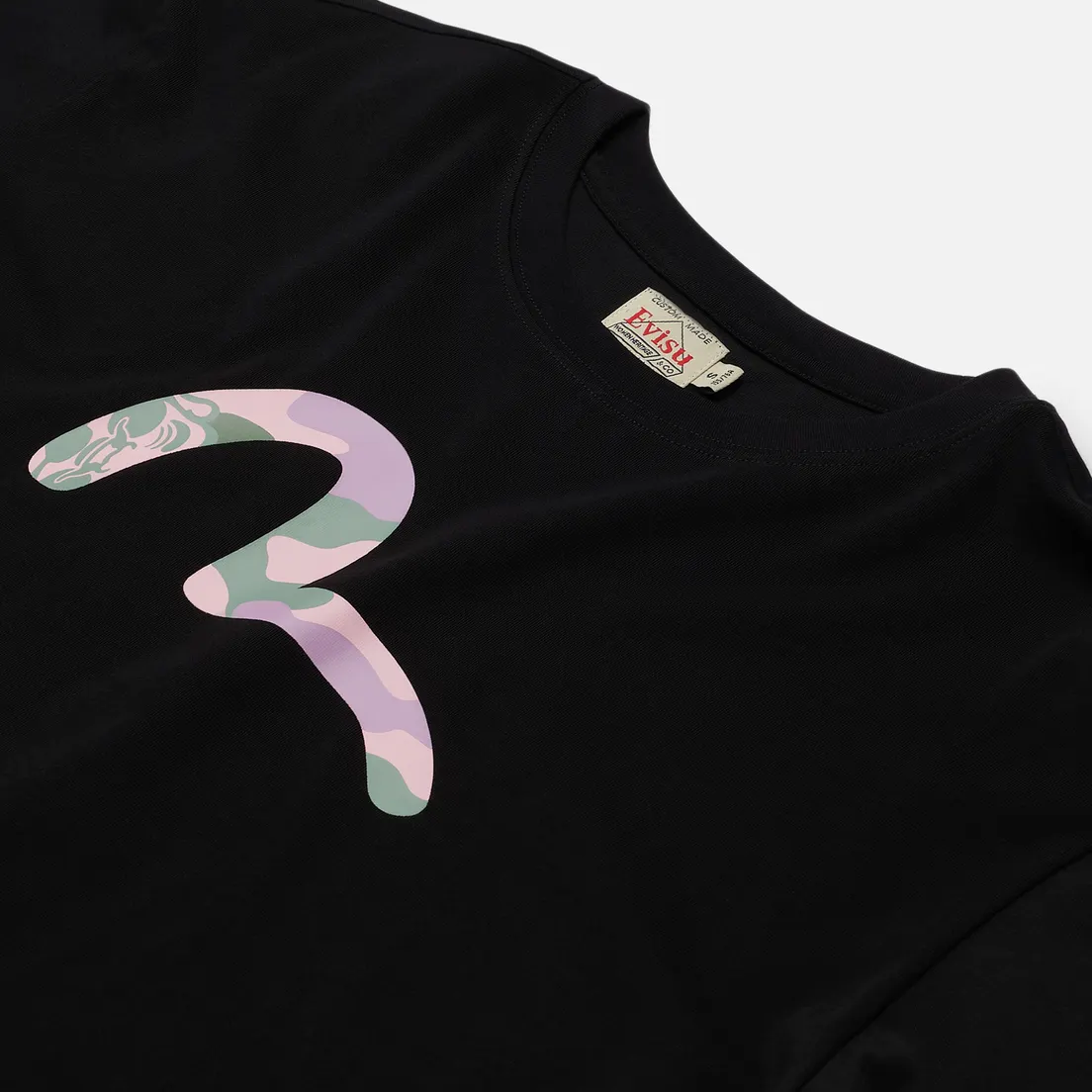 Evisu Женская футболка Heritage Camouflage Printed Drop Shoulder