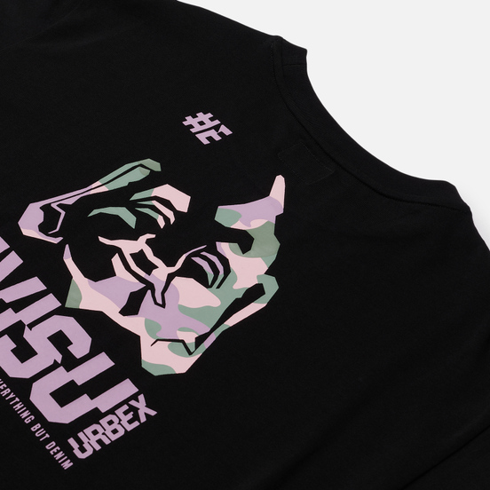 Женская футболка Evisu Heritage Camouflage Printed Drop Shoulder Black