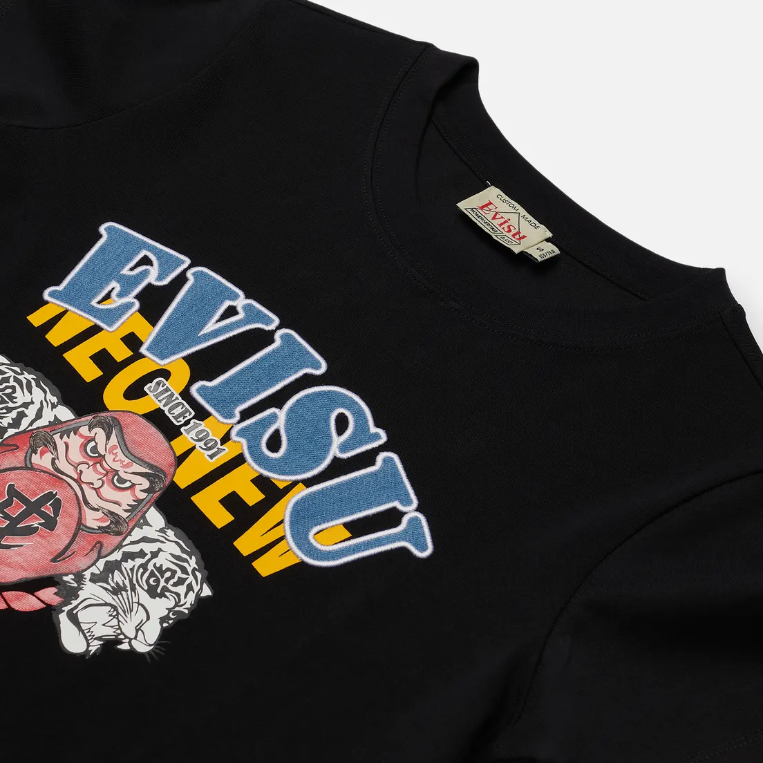 Evisu Женская футболка Heritage Chambray Inserted & Daruma Printed