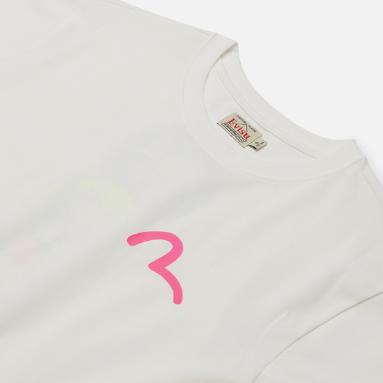 Женская футболка Evisu Heritage Daruma Printed Off White