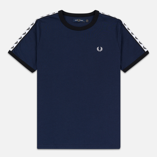 Женская футболка Fred Perry Laurel Sports Authentic Taped Ringer Dark Carbon