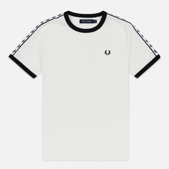 Женская футболка Fred Perry Laurel Sports Authentic Taped Ringer Snow White