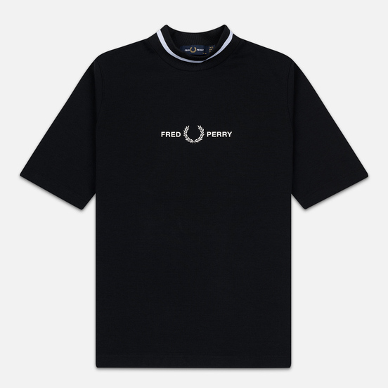 Женская футболка Fred Perry Printed High Neck Black