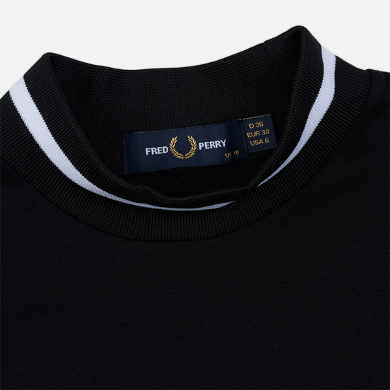 Женская футболка Fred Perry Printed High Neck Black