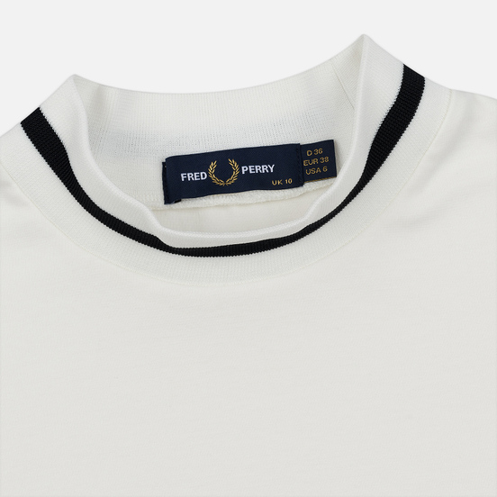 Женская футболка Fred Perry Printed High Neck Snow White