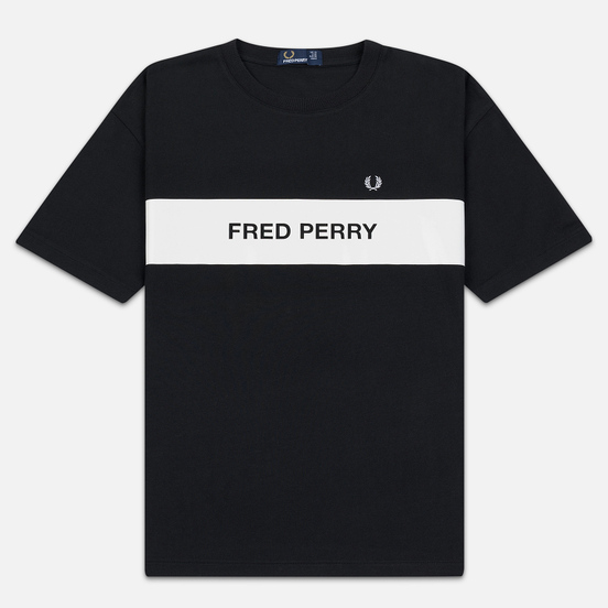 Женская футболка Fred Perry Printed Panel Black