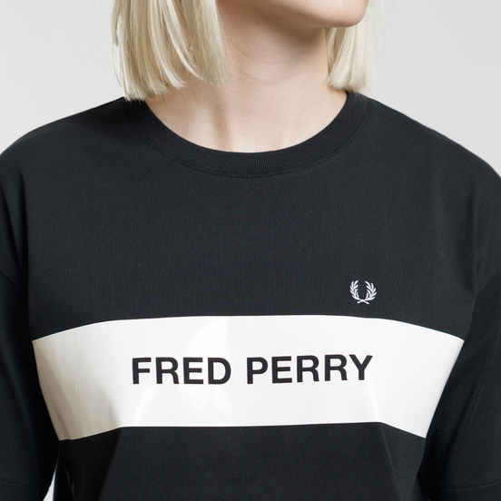 Женская футболка Fred Perry Printed Panel Black