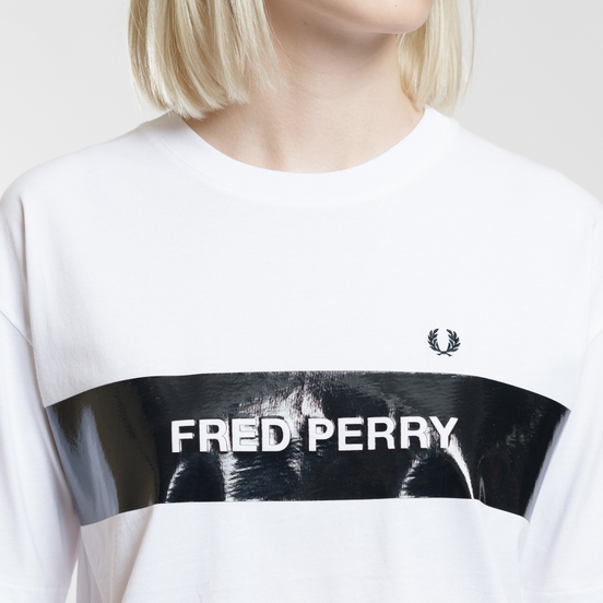 Женская футболка Fred Perry Printed Panel White