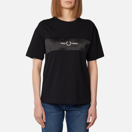 Женская футболка Fred Perry Satin Trim Black