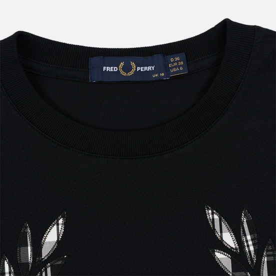 Женская футболка Fred Perry Tartan Laurel Wreath Black
