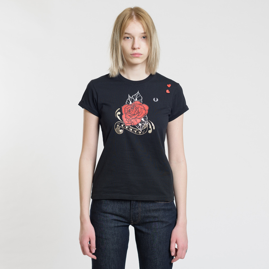 Женская футболка Fred Perry x Amy Winehouse Rose Print Black