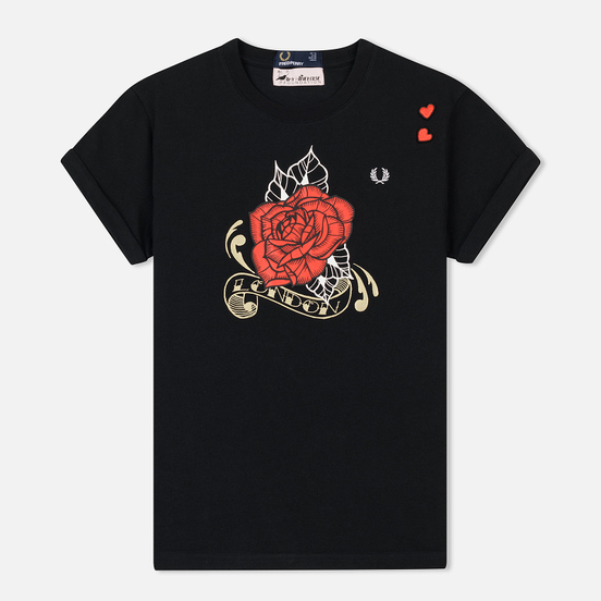 Женская футболка Fred Perry x Amy Winehouse Rose Print Black