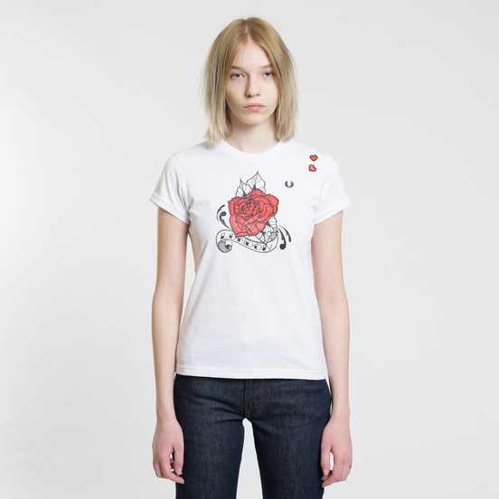 Женская футболка Fred Perry x Amy Winehouse Rose Print White
