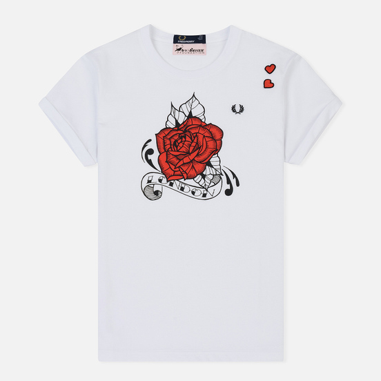 Женская футболка Fred Perry x Amy Winehouse Rose Print White