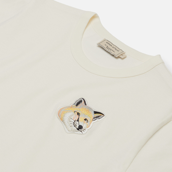 Женская футболка Maison Kitsune Big Pastel Fox Head Patch Off White