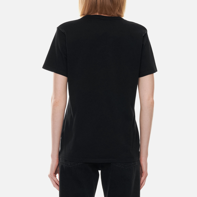 Женская футболка Maison Kitsune, цвет чёрный, размер L AW00103KJ0005-P199 Fox Head Patch - фото 4