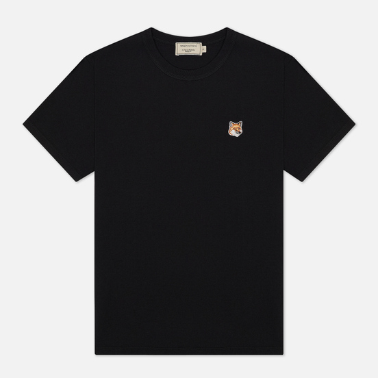 Женская футболка Maison Kitsune Fox Head Patch Black