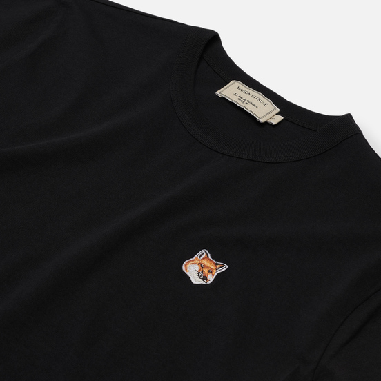 Женская футболка Maison Kitsune Fox Head Patch Black