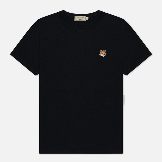 Женская футболка Maison Kitsune Fox Head Patch Black
