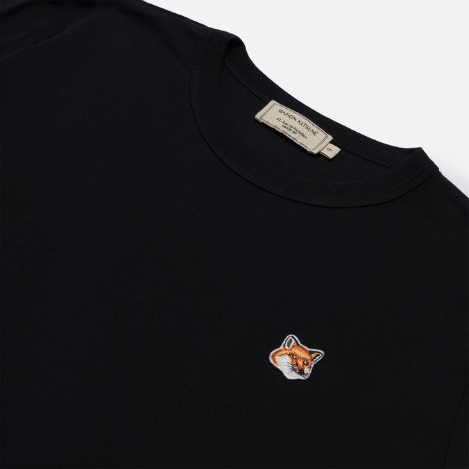 Женская футболка Maison Kitsune, цвет чёрный, размер L AW00103KJ0005-P199 Fox Head Patch - фото 2
