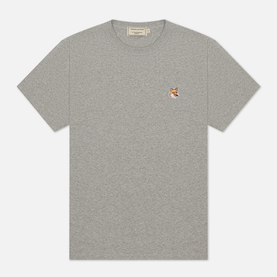 Женская футболка Maison Kitsune Fox Head Patch Grey Melange