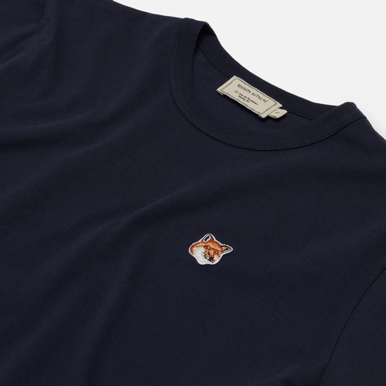 Женская футболка Maison Kitsune Fox Head Patch Navy