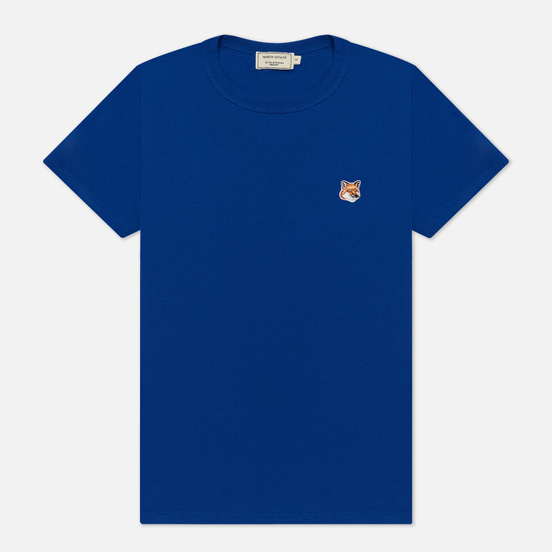 Женская футболка Maison Kitsune Fox Head Patch Royal Blue