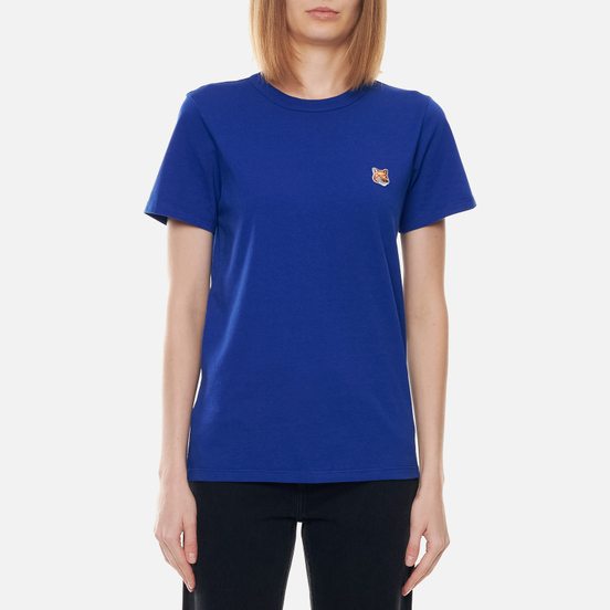 Женская футболка Maison Kitsune Fox Head Patch Royal Blue
