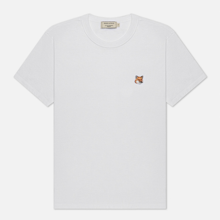 Женская футболка Maison Kitsune Fox Head Patch, цвет белый, размер M