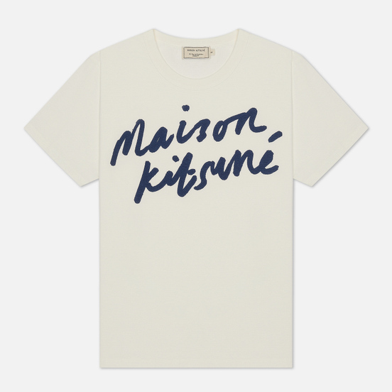 Женская футболка Maison Kitsune Handwriting Latte