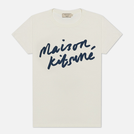 Женская футболка Maison Kitsune Handwriting, цвет белый, размер M