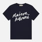 Женская футболка Maison Kitsune Handwriting Navy фото - 0